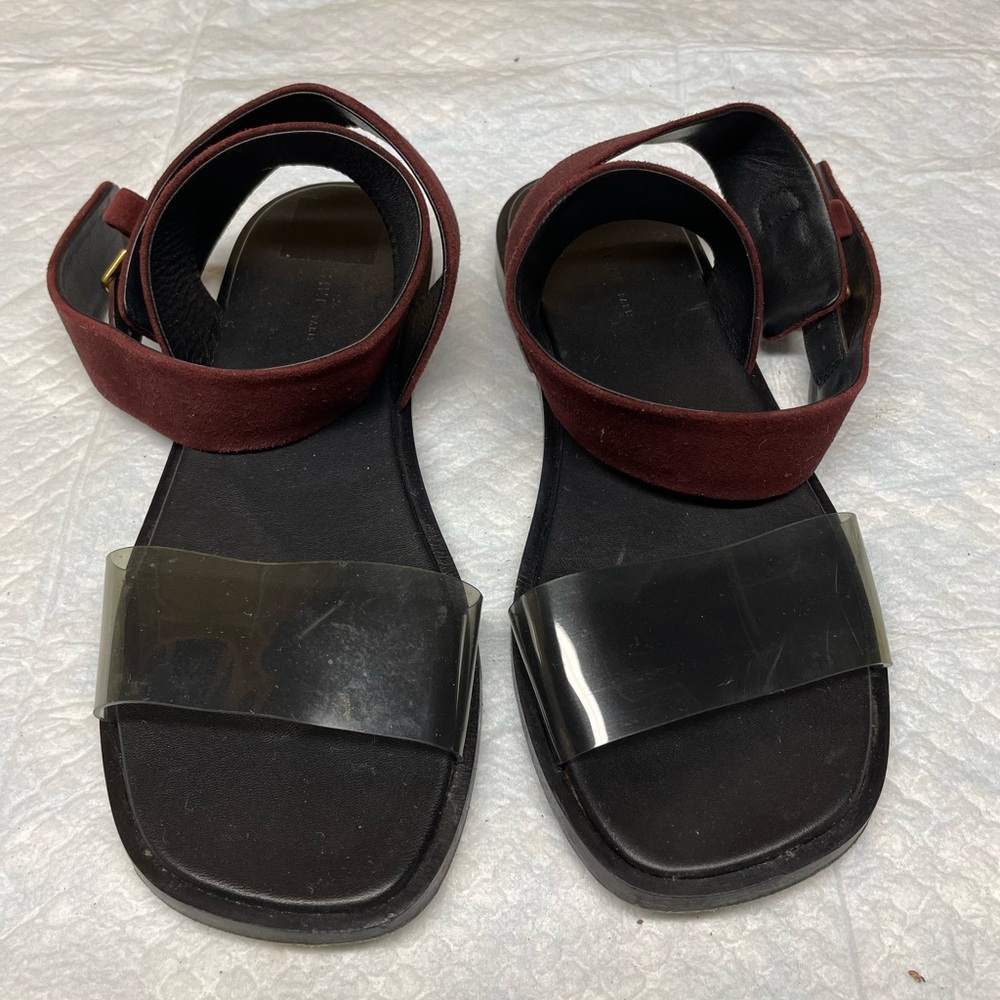 Celine burgundy  women flat sandals, size 36